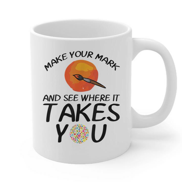 Make Mark Paintbrush International Dot Day Art Teacher Graphic Print Coffee Mug