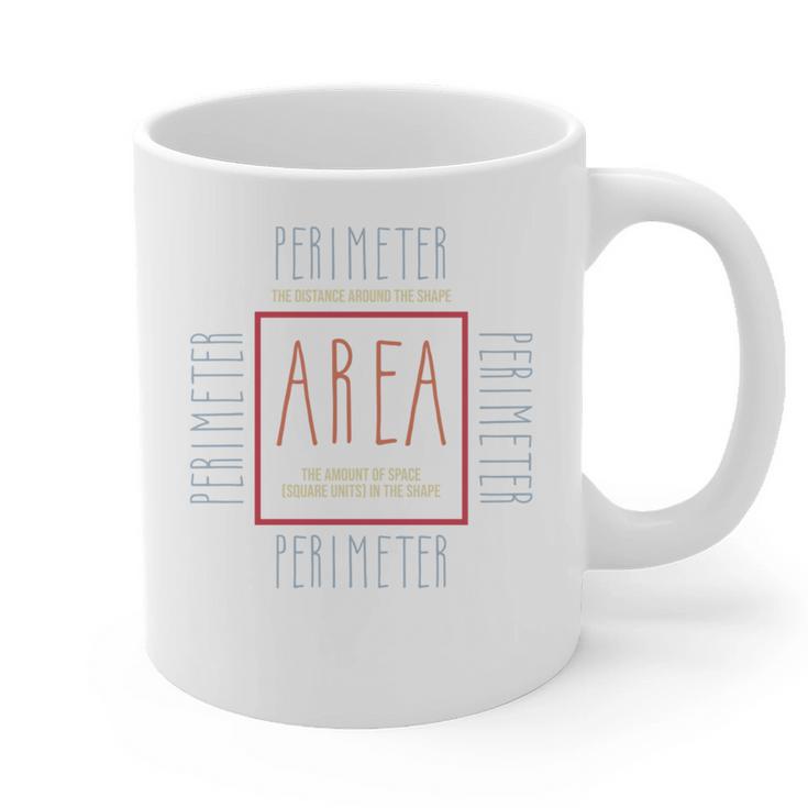 Math Teacher Area Perimeter Cool Math Math Teacher Graphic Print Coffee Mug