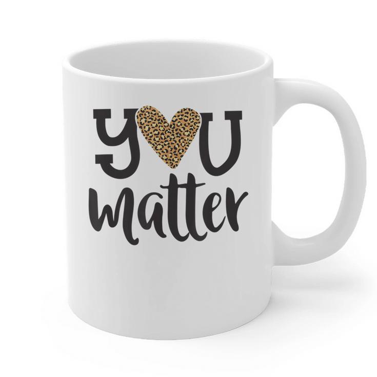 You Matter Leopard Print Teacher Kind Counselor Kindness Graphic Print Coffee Mug