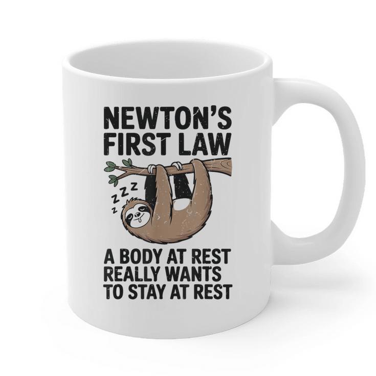 Newtons First Law Physics Jokes Science Teacher Graphic Print Coffee Mug