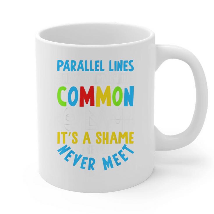 Parallel Lines Math Pun – Teacher Humor Graphic Print Coffee Mug