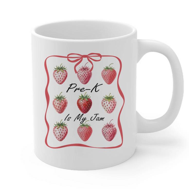 Pre K Is My Jam Teacher Team Crew Preschool Cute Strawberry Graphic Print Coffee Mug