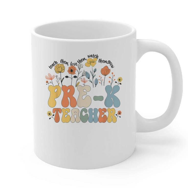 Pre-k Teacher Appreciation Teaching Wildflowers Graphic Print Coffee Mug