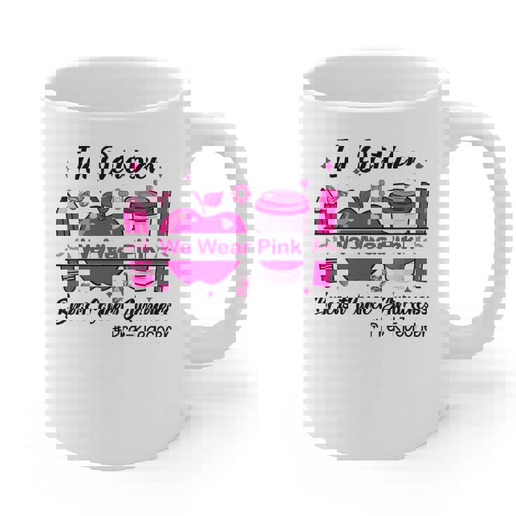 Pre-k Teacher In October We Wear Pink Breast Cancer Graphic Print Coffee Mug
