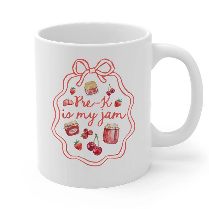Preschool Pre-K Is My Jam Strawberry Girl Teacher Kids Graphic Print Coffee Mug