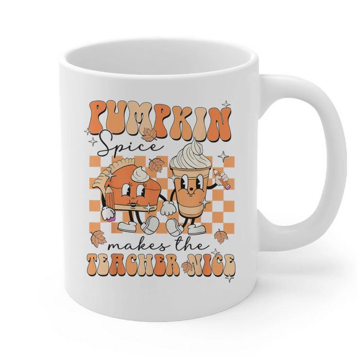 Pumpkin Spice Makes The Teacher Nice Teacher Graduation Graphic Print Coffee Mug