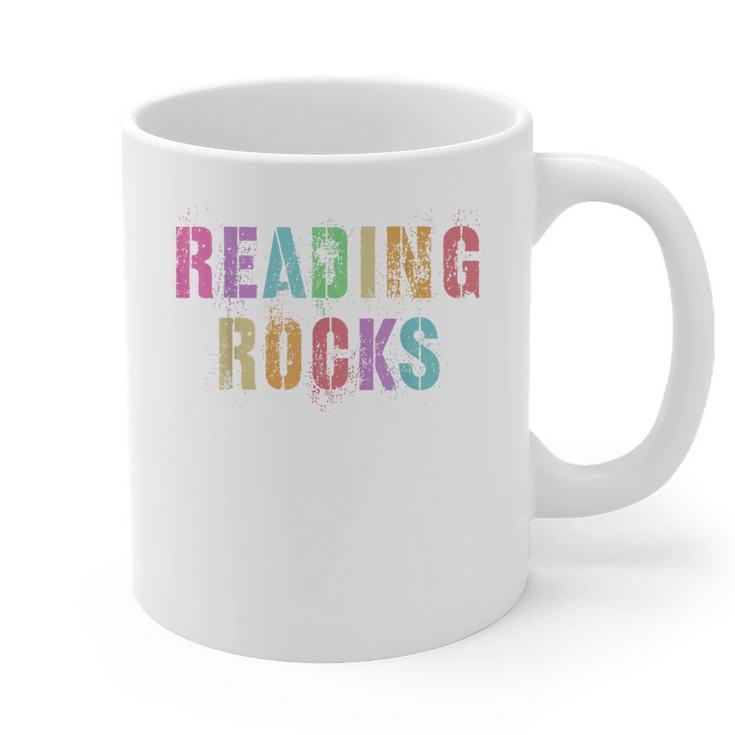 READING ROCKS English Teacher ELA ABCD Read Star Kinder Graphic Print Coffee Mug
