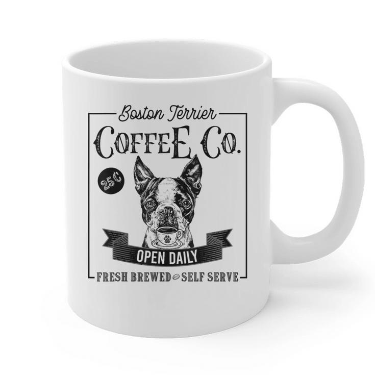 Retro Boston Terrier Coffee Dog Mom Coffee Lover Graphic Print Coffee Mug