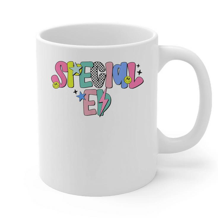 Retro Checkered Special Education Teacher Back To School Graphic Print Coffee Mug