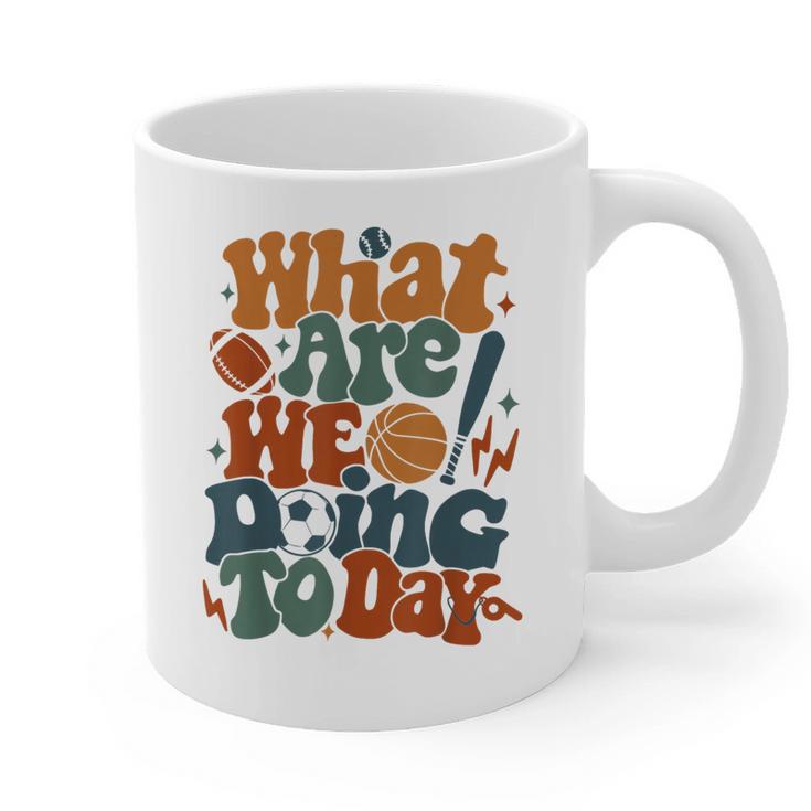 Retro PE Teacher What Are We Doing Today School Coach Women Graphic Print Coffee Mug