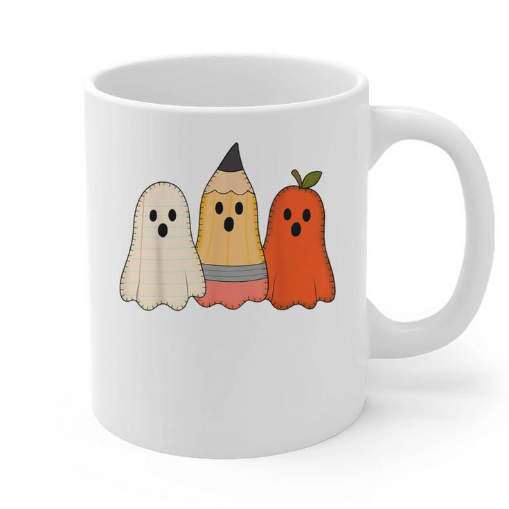 Retro Pencil Ghost Boo Spooky Teacher Halloween Costume Graphic Print Coffee Mug