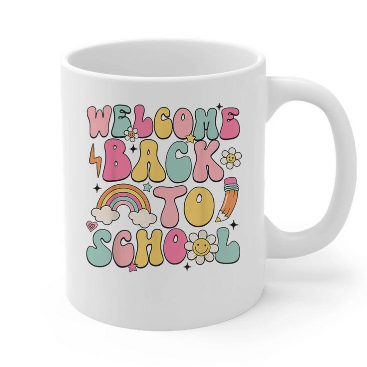 Retro Welcome Back To School Teacher Appreciation Boys Girls Graphic Print Coffee Mug