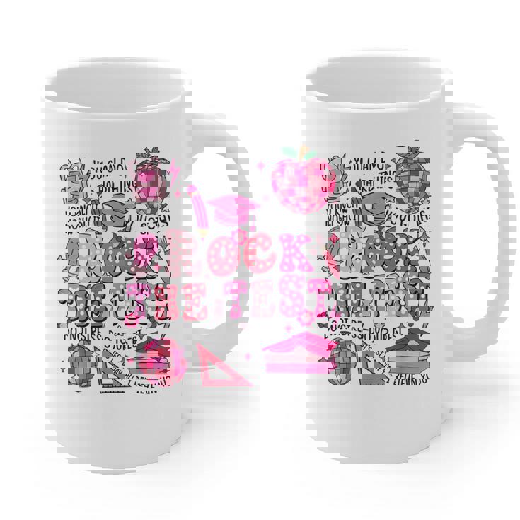 Rock The Test Testing Day Don&#x27;t Stress Do Your Best Teacher For Men Women Girls Kids Graphic Print Coffee Mug