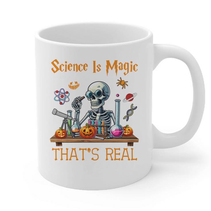 Science Is Magic Halloween Skeleton Students Teacher Graphic Print Coffee Mug