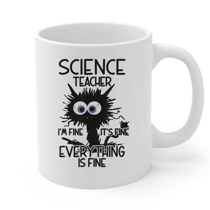 Science Teacher Appreciation Merch -Adults -Youth Grey Classic Fit Modern Science Theme Cartoon Graphic Print Coffee Mug