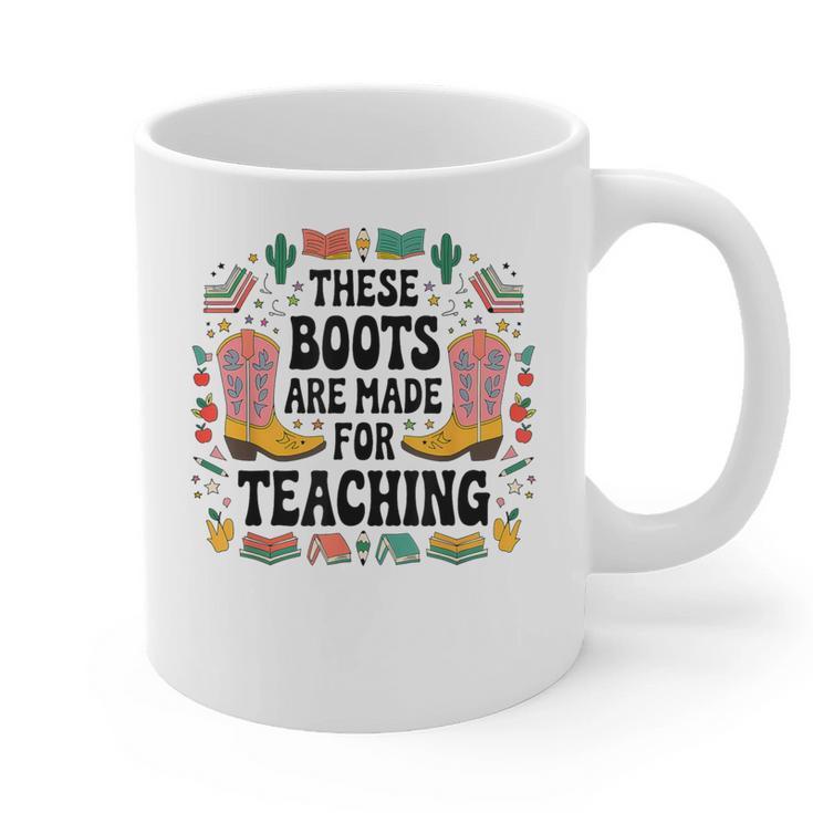 These Boots Are Made Teaching Western Cowboy Teacher Graphic Print Coffee Mug