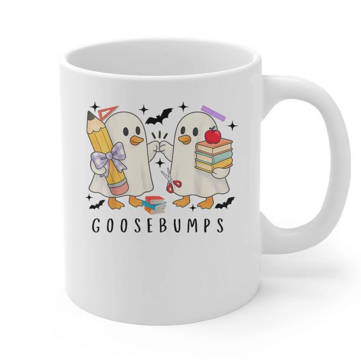 Silly Goose Spooky Teacher Halloween Cute Goosebumps Graphic Print Coffee Mug