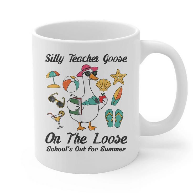 Silly Teacher Goose On The Loose School Out Summer Women Men Graphic Print Coffee Mug