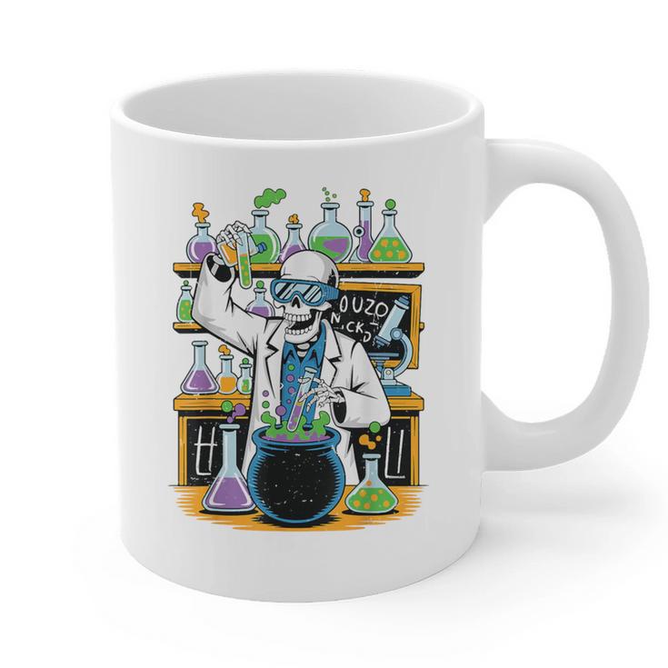 Skeleton Mad Scientist Halloween Costume Science Teacher Graphic Print Coffee Mug