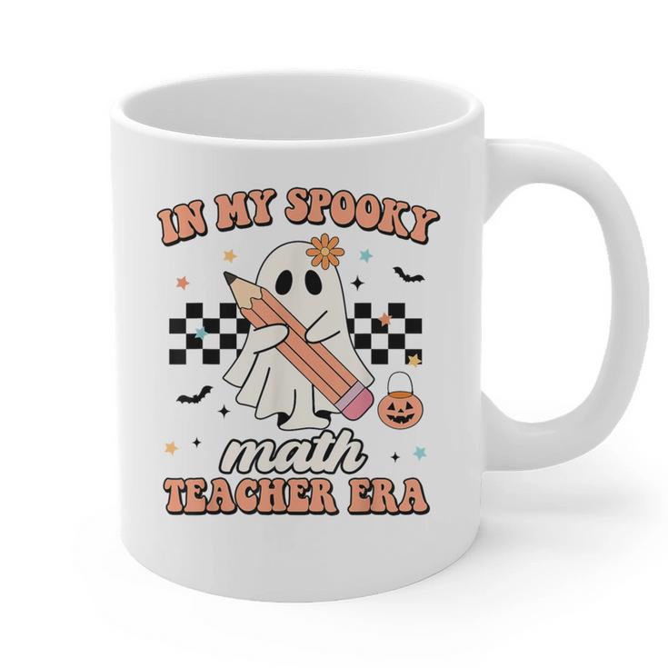 In My Spooky Math Teacher Era Groovy Retro Halloween Costume For Men Women Graphic Print Coffee Mug