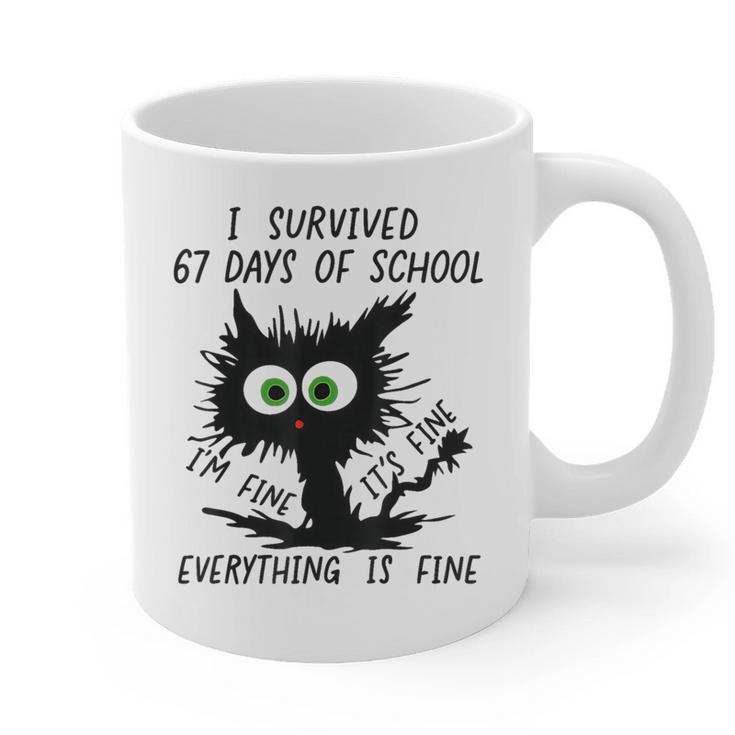 I Survived 67 Days Of School Teachers Students Humor Graphic Print Coffee Mug