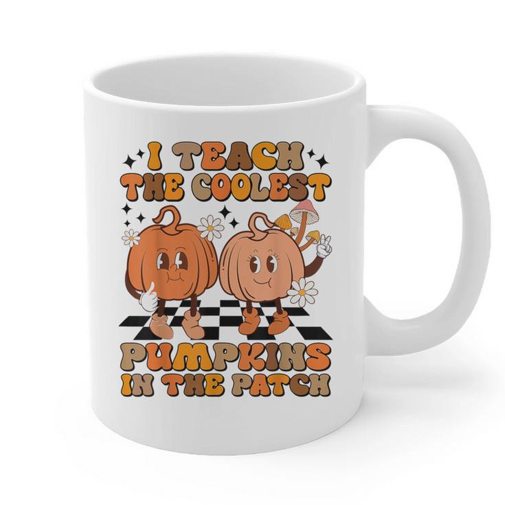 I Teach The Coolest Pumpkins In The Patch Teacher Halloween Graphic Print Coffee Mug
