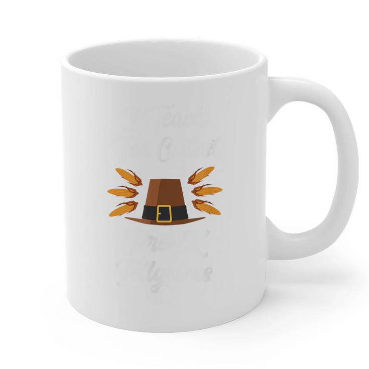 I Teach The Cutest Pre-K Pilgrims Thanksgiving Teacher Item Graphic Print Coffee Mug