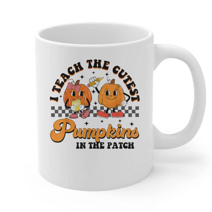 I Teach The Cutest Pumpkins In The Patch Halloween Teacher For Men Women Kids Graphic Print Coffee Mug