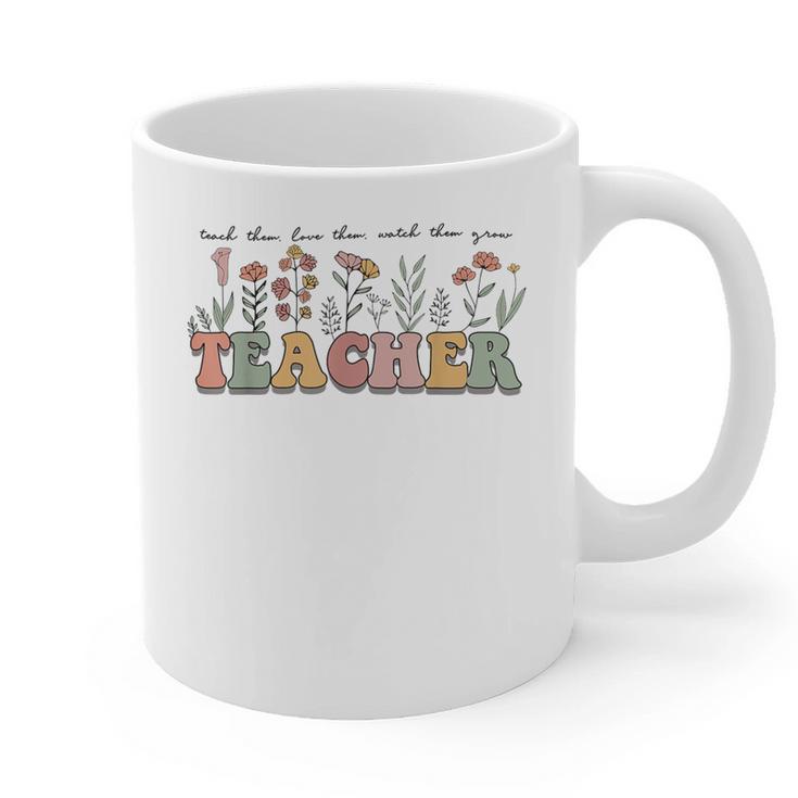 Teach Them Love Them Watch Them Grow Teacher Graphic Print Coffee Mug