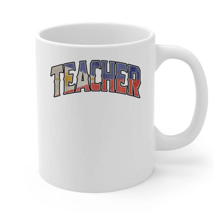 Teacher Filipino Vintage Heritage DNA Flag Graphic Print Coffee Mug