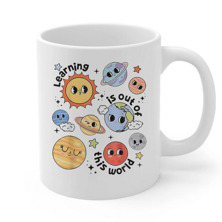 Teacher Space Science Learning Is Out Of World Solar System Graphic Print Coffee Mug