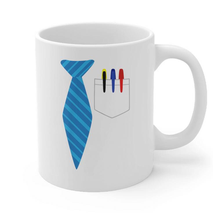 Teacher Tie & Pocket Protector Costume School Graphic Print Coffee Mug
