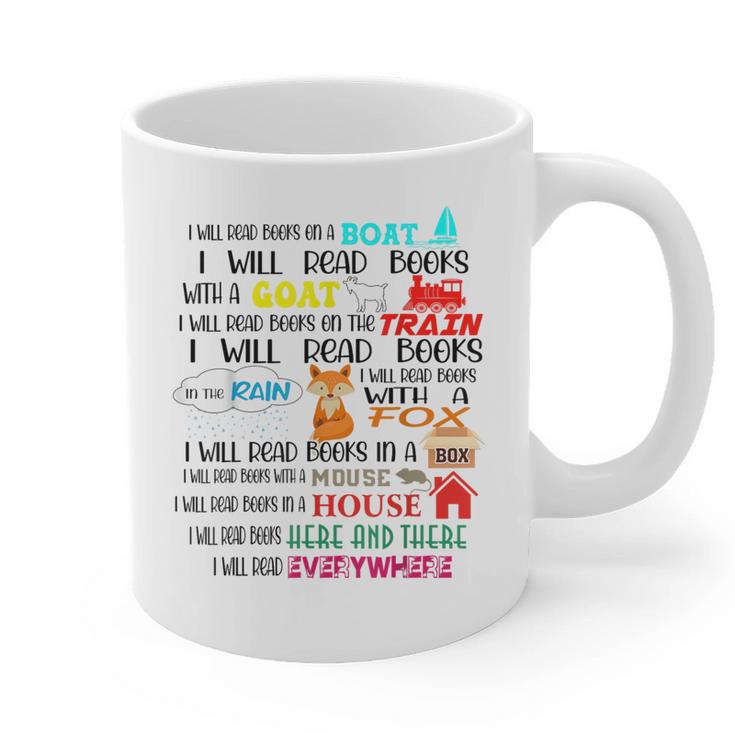 Teacher I Will Read Book On Boat Kids Women Bookworm Graphic Print Coffee Mug