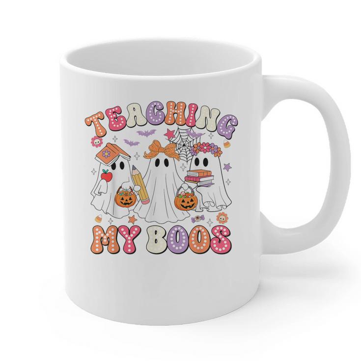 Teaching My Boos Cute Spooky Ghost Teacher Halloween Women Graphic Print Coffee Mug
