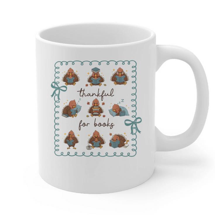 Thankful For Books Turkey Reading Book Lovers Fall Teacher Graphic Print Coffee Mug