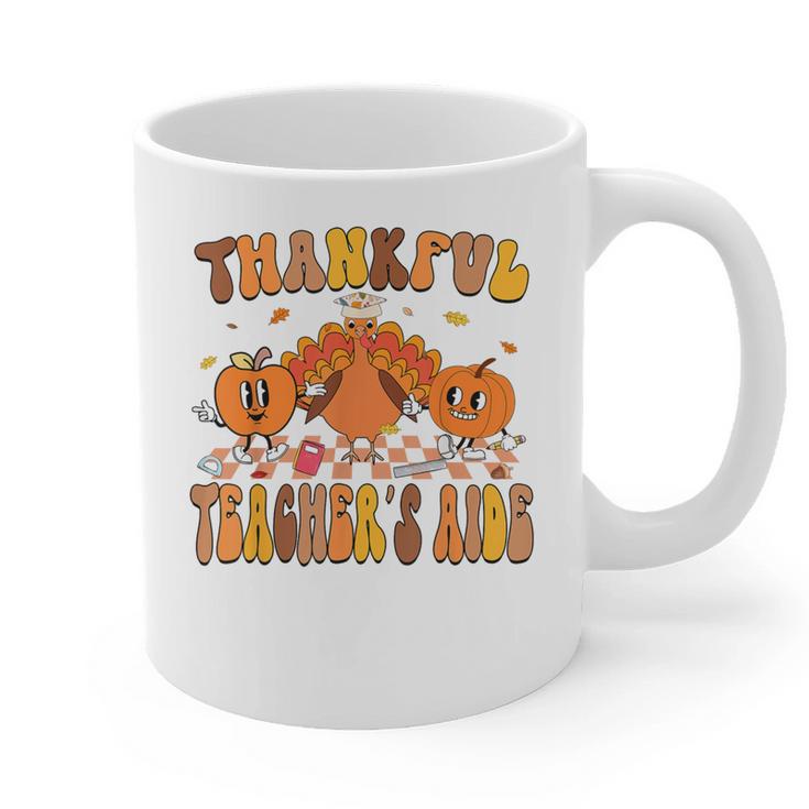 Thankful Teacher's Aide Thanksgiving Autumn Fall Women Men Graphic Print Coffee Mug