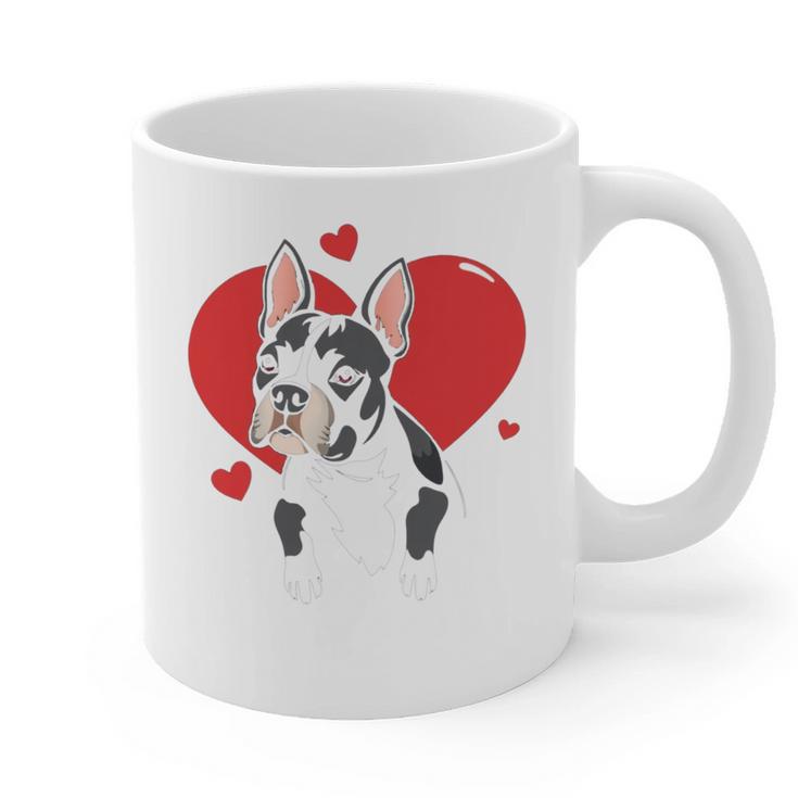 Valentine's Day Boston Terrier Heart Graphic Print Coffee Mug