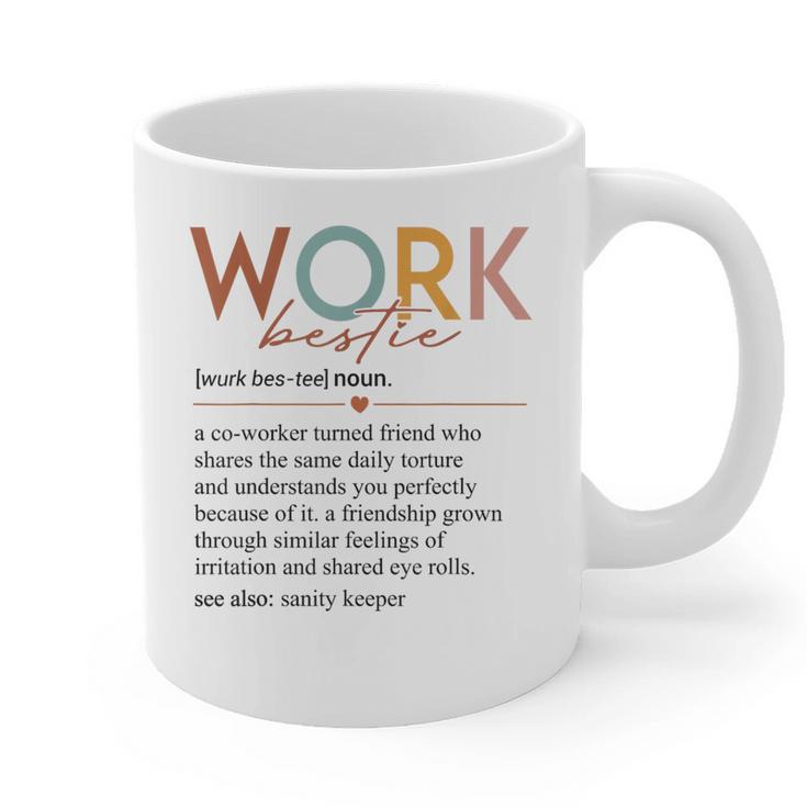Vintage Work Bestie Definition Teachers Nurses Boss Women Graphic Print Coffee Mug