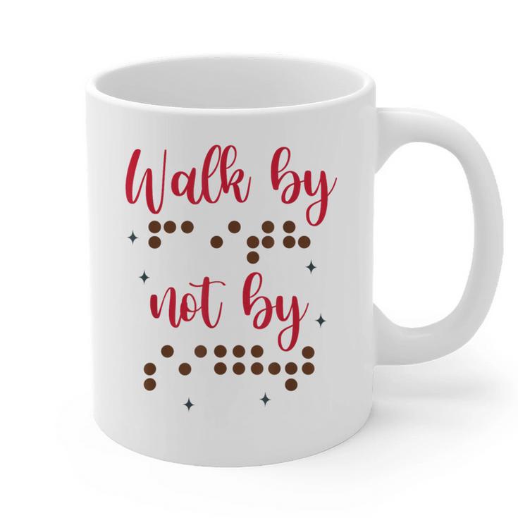 Visually Impaired Teacher Braille Bible Verse Walk By Faith Graphic Print Coffee Mug