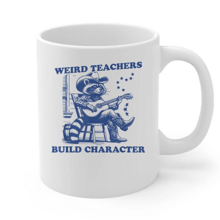 Weird Teachers Build Character Shirt Raccoon Teacher Graphic Print Coffee Mug