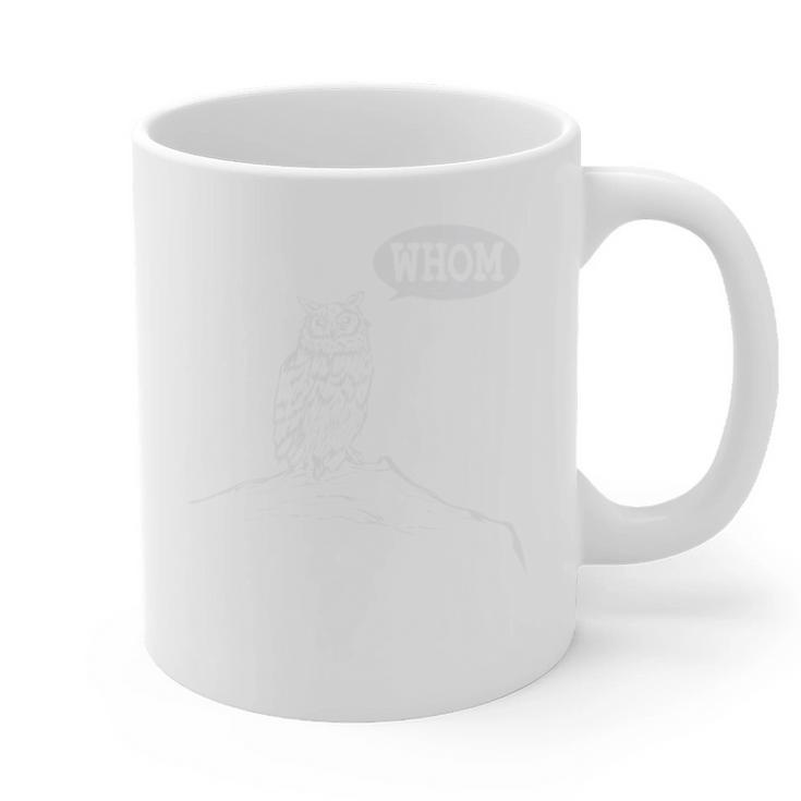 Whom Owl Grammar English Teacher Graphic Print Coffee Mug