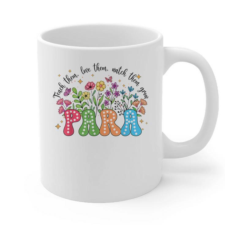 Wildflower Para Floral Paraprofessional Paraeducator Teacher Graphic Print Coffee Mug