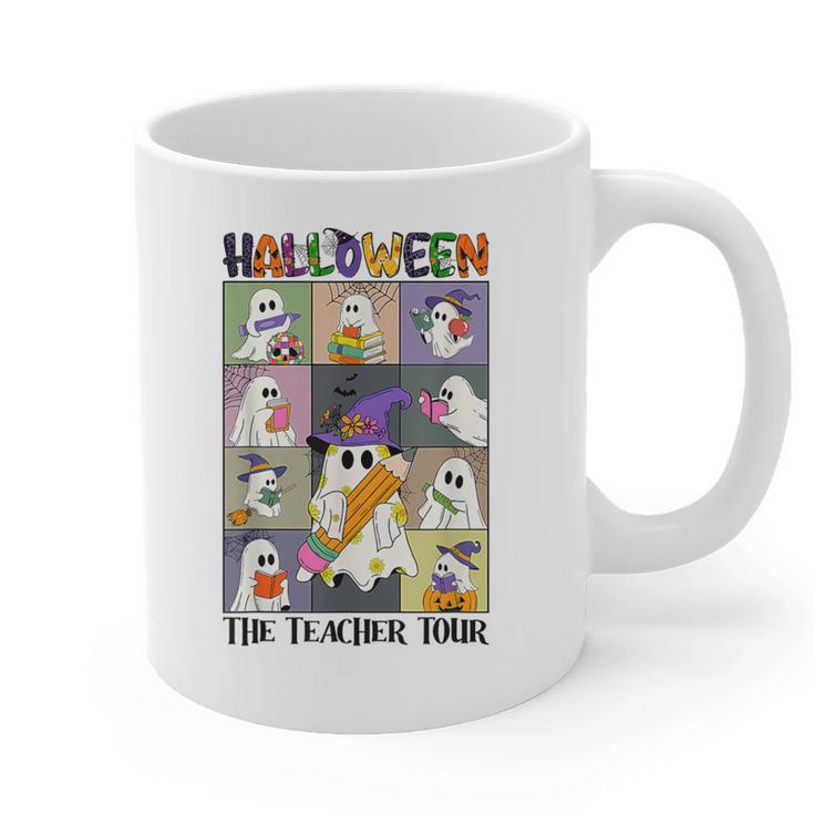 Women Halloween The Teacher Tour Ghosts Pencil Pumpkins Graphic Print Coffee Mug