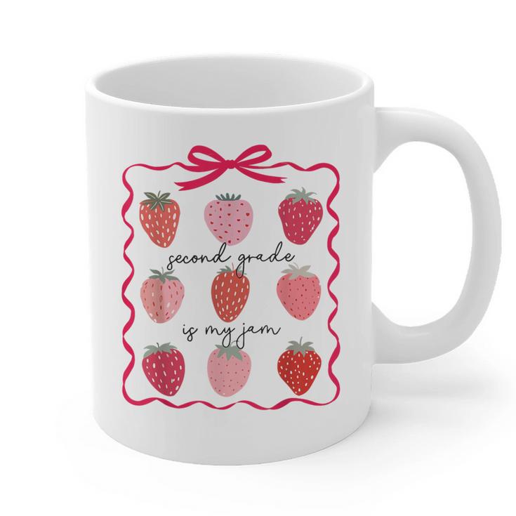 Women Second Grade Is My Jam Strawberry First Kids Teacher Graphic Print Coffee Mug