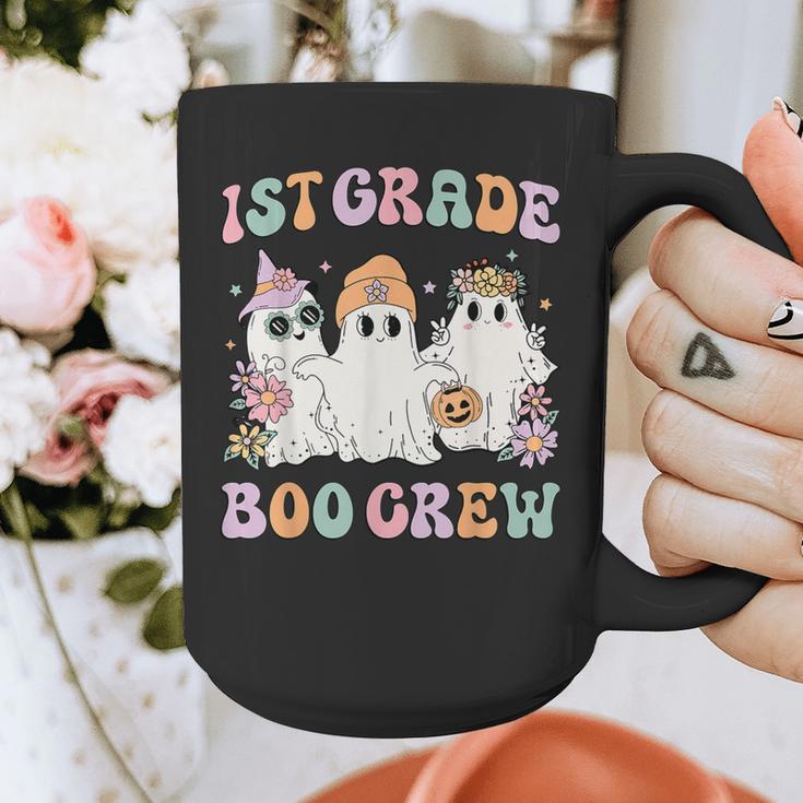 1st Grade Boo Crew Groovy Halloween Floral Ghost Kid Teacher Graphic Print Coffee Mug, Groovy Teacher Gifts, funny design 1st Grade Boo Crew Groovy Halloween Floral Ghost Kid Teacher Graphic Print Coffee Mug, Groovy Teacher Gifts, funny design