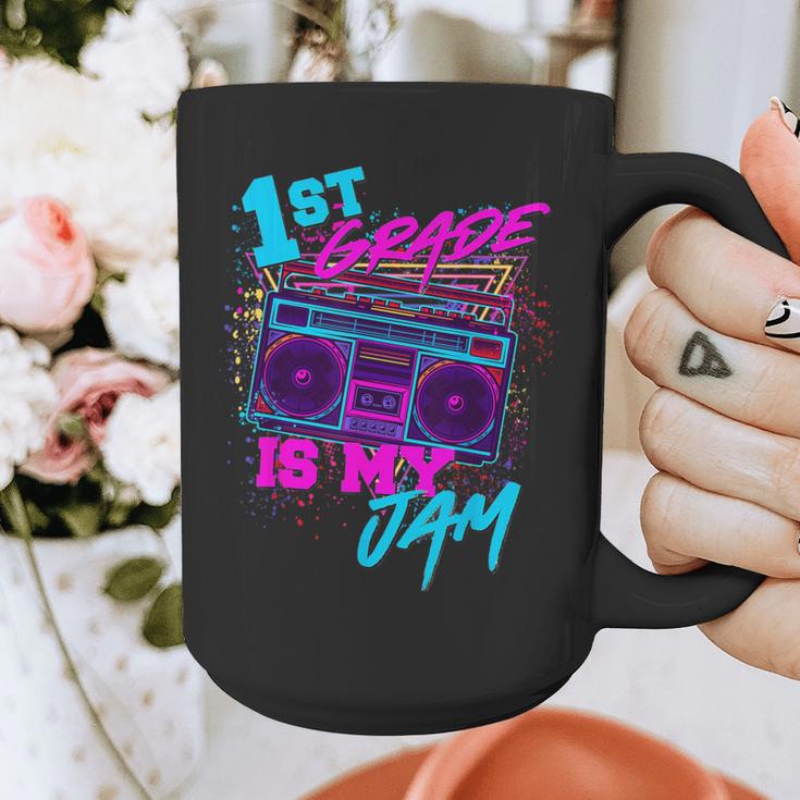 1st Grade Is My Jam Vintage 80s 80's Teacher Student Retro Graphic Print Coffee Mug, funny design 1st Grade Is My Jam Vintage 80s 80's Teacher Student Retro Graphic Print Coffee Mug, funny design