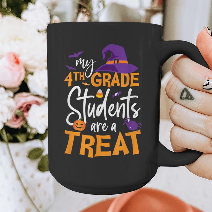 My 4th Grade Students Are a Treat Teacher Halloween Witch For Men Women Kids Graphic Print Coffee Mug, 4th Grade Teacher Gifts, funny design