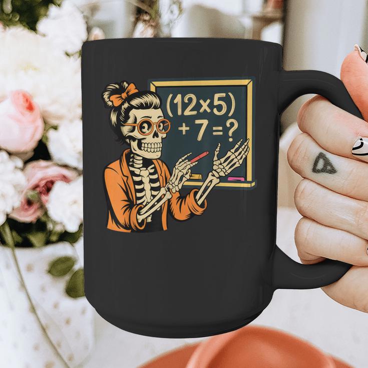 67 Teacher Halloween Skeleton Graphic Print Coffee Mug, funny design