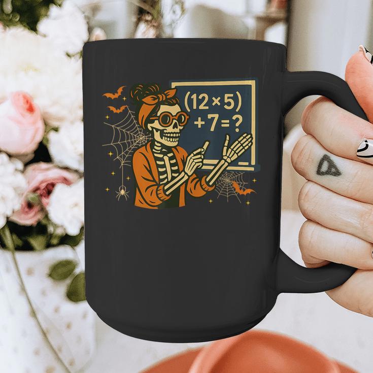 67 Teacher Halloween Skeleton Six Seven Meme Math Graphic Print Coffee Mug, funny design
