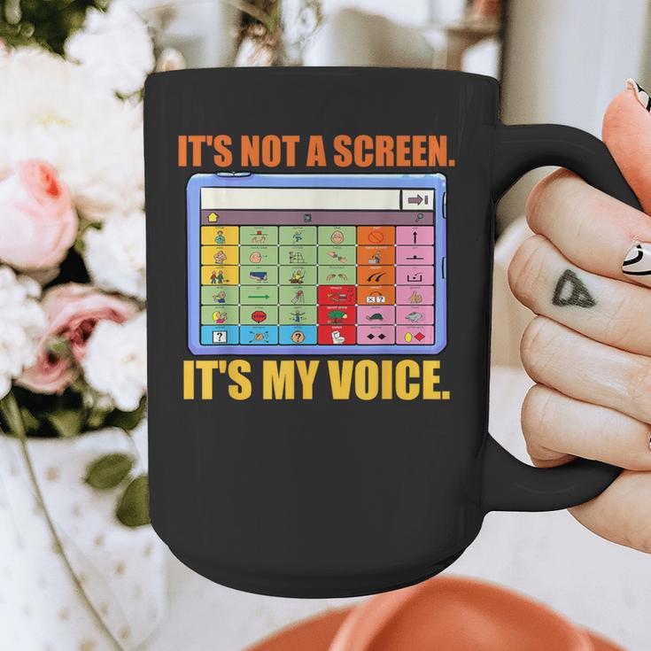 AAC Awareness AAC Teacher It's Not A Screen It's My Voice Men Women Graphic Print Coffee Mug, funny design